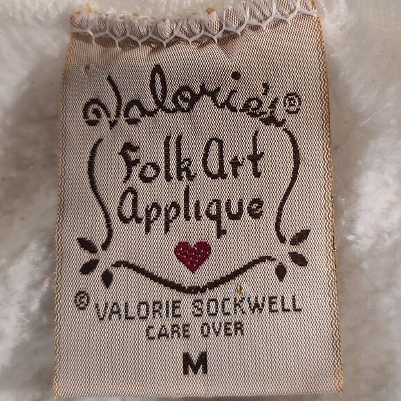 Vintage Valerie Sockwell Applique Golf Sweatshirt White Embroidered Size M 2918 - Picture 3 of 6